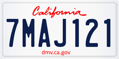 CA license plate 7MAJ121
