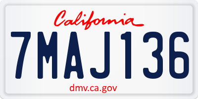 CA license plate 7MAJ136
