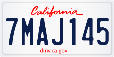 CA license plate 7MAJ145