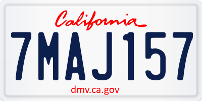 CA license plate 7MAJ157