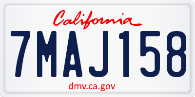 CA license plate 7MAJ158
