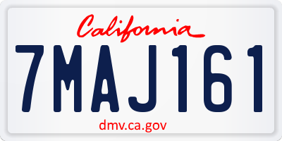 CA license plate 7MAJ161