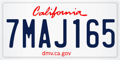 CA license plate 7MAJ165