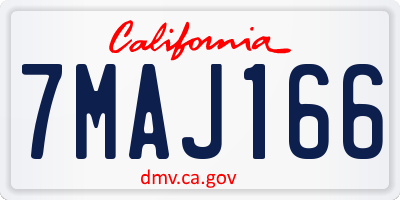 CA license plate 7MAJ166