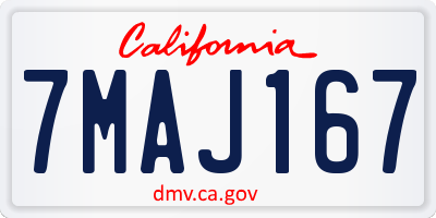 CA license plate 7MAJ167