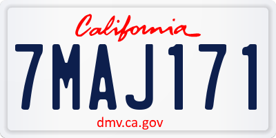 CA license plate 7MAJ171