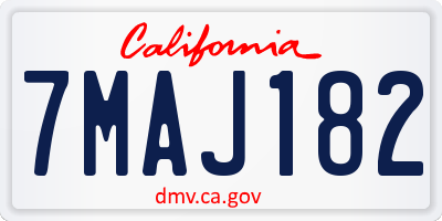 CA license plate 7MAJ182