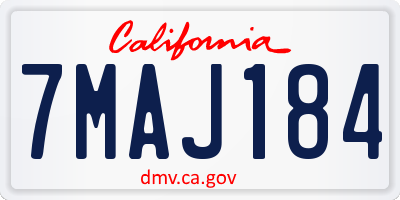 CA license plate 7MAJ184