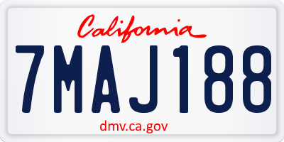 CA license plate 7MAJ188