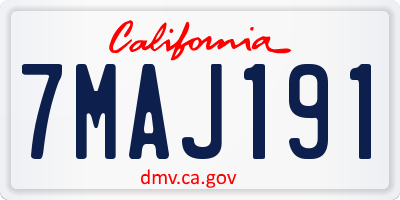 CA license plate 7MAJ191