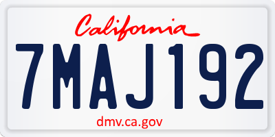 CA license plate 7MAJ192