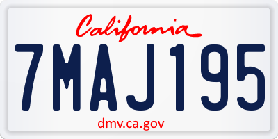 CA license plate 7MAJ195