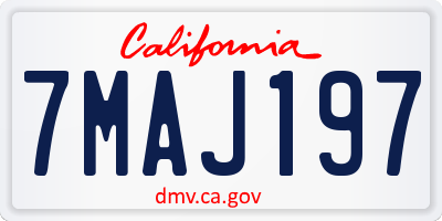 CA license plate 7MAJ197