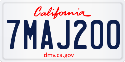 CA license plate 7MAJ200