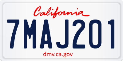 CA license plate 7MAJ201