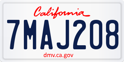 CA license plate 7MAJ208