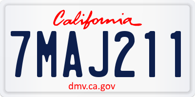 CA license plate 7MAJ211