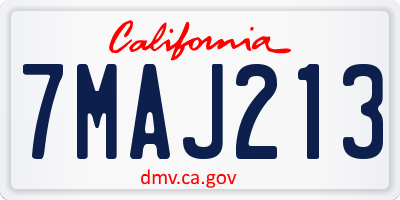 CA license plate 7MAJ213
