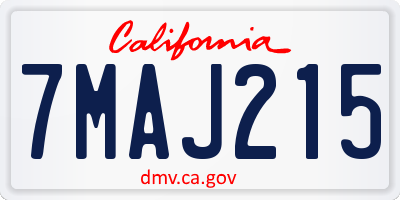 CA license plate 7MAJ215