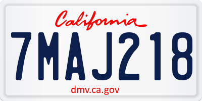 CA license plate 7MAJ218