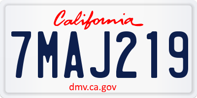 CA license plate 7MAJ219