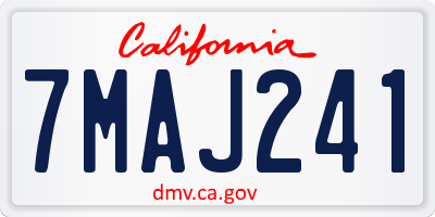 CA license plate 7MAJ241