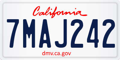 CA license plate 7MAJ242