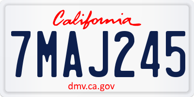 CA license plate 7MAJ245