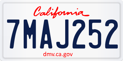 CA license plate 7MAJ252