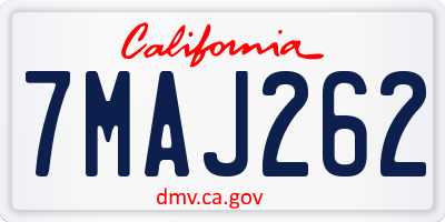 CA license plate 7MAJ262