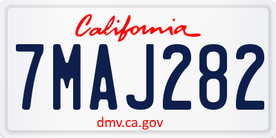CA license plate 7MAJ282