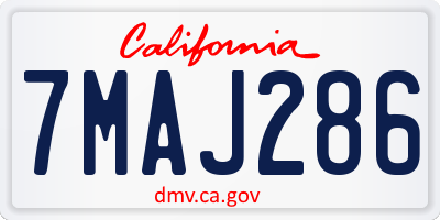 CA license plate 7MAJ286