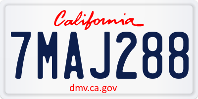 CA license plate 7MAJ288