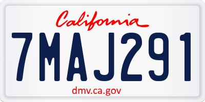 CA license plate 7MAJ291