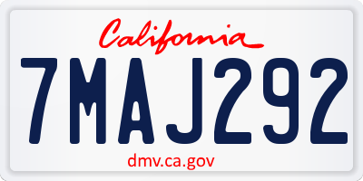 CA license plate 7MAJ292