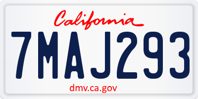CA license plate 7MAJ293