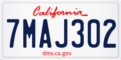 CA license plate 7MAJ302