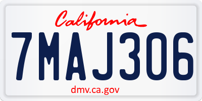 CA license plate 7MAJ306