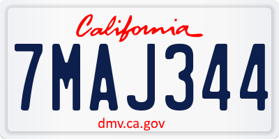 CA license plate 7MAJ344