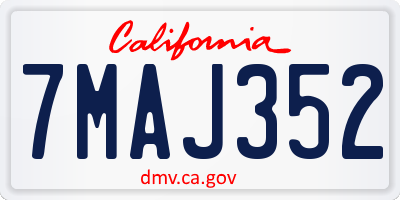 CA license plate 7MAJ352