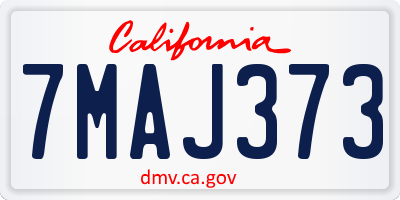 CA license plate 7MAJ373