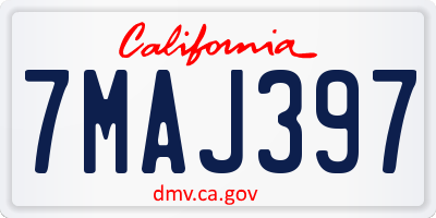 CA license plate 7MAJ397