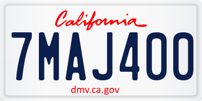 CA license plate 7MAJ400