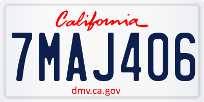 CA license plate 7MAJ406