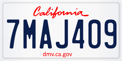 CA license plate 7MAJ409