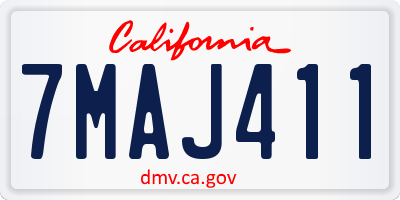 CA license plate 7MAJ411