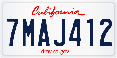 CA license plate 7MAJ412