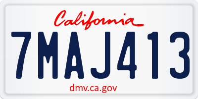CA license plate 7MAJ413
