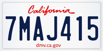 CA license plate 7MAJ415