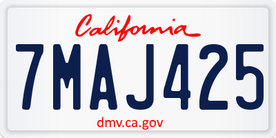 CA license plate 7MAJ425